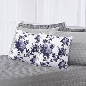 Kit 4 Capa Almofada Decorativa Piquet Floral 45X45 Zíper