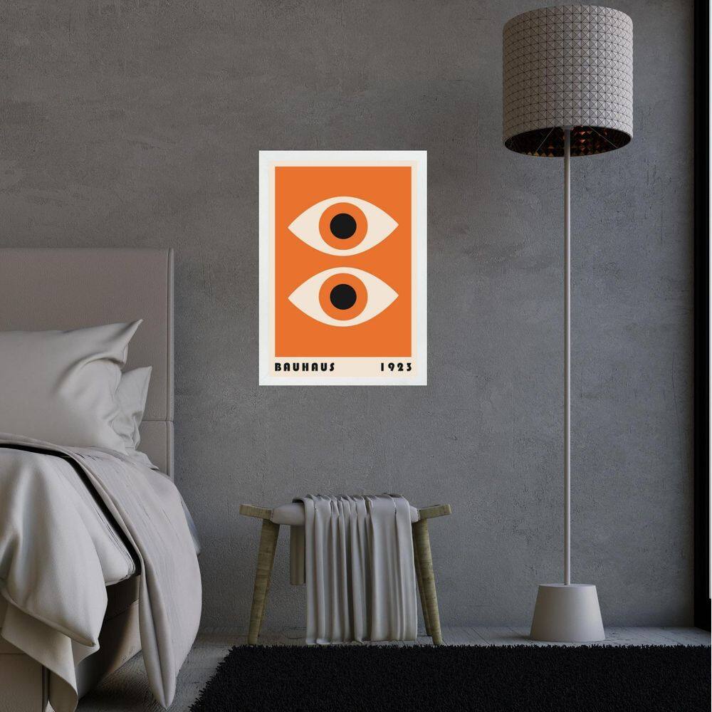 Quadro Bauhaus Poster Olhos Laranja 24X18Cm