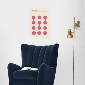 Quadro Bauhaus Pink Minimalist Graphic Poster 33X24Cm