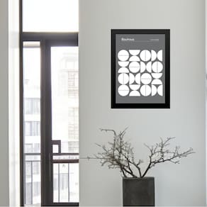 Quadro Bauhaus Grey Modern Poster Upset Circles 45X34Cm