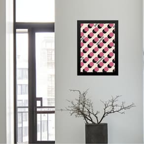 Quadro Bauhaus Pink- Scrolling Dots 24X18Cm - Com Vidro