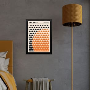 Quadro Laranja Bauhaus - Solar Mesh 24X18Cm - Com Vidro
