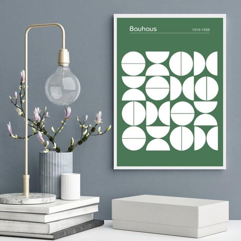 Quadro Bauhaus Green Modern Poster 45X34Cm