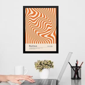 Quadro Bauhaus Laranja Graphic Poster Hypnotic Silk 33X24Cm