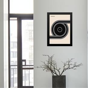 Quadro Vintage Bauhaus Cinza - Disco 45X34Cm
