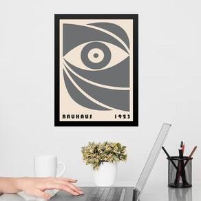 Quadro Bauhaus Cinza - Bauhaus Eye 24X18Cm - Com Vidro