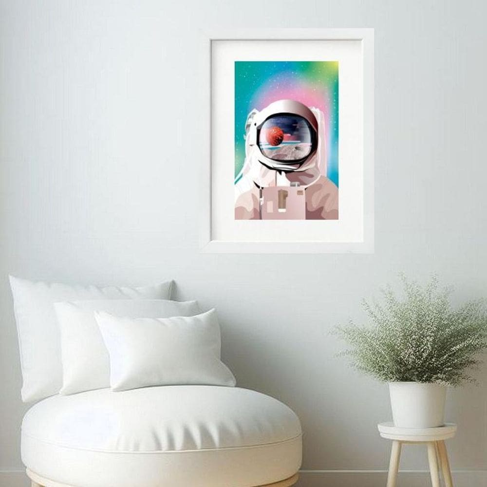 Quadro Astronauta Candy Color- 60X48Cm