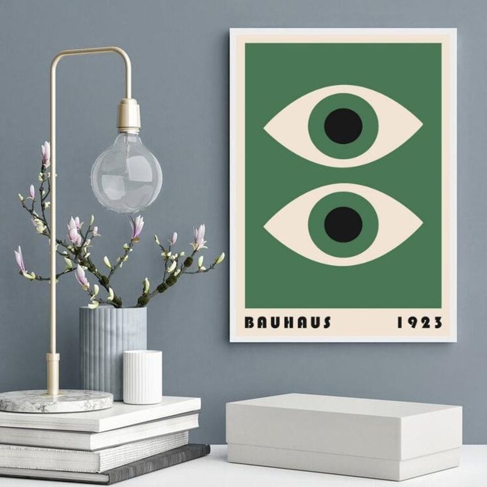 Quadro Poster Bauhaus - Olhos Verdes 33X24Cm - Com Vidro
