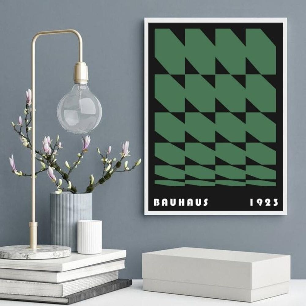Quadro Bauhaus Green Vintage Poster 24X18Cm
