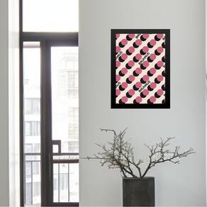Quadro Bauhaus Pink- Scrolling Dots 33X24Cm - Com Vidro