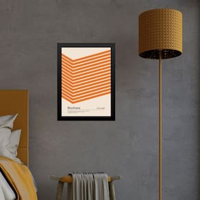 Quadro Laranja Bauhaus - Cube Angle 24X18Cm