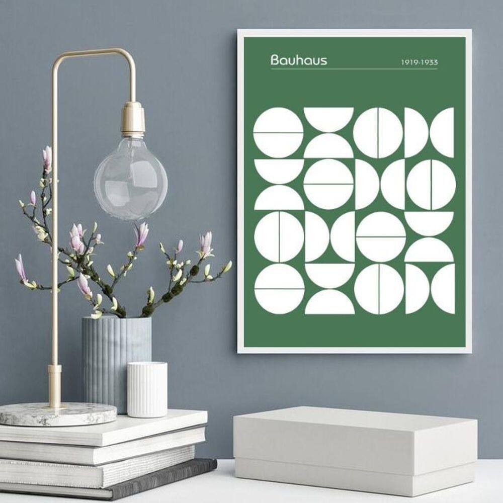 Quadro Bauhaus Green Modern Poster 24X18Cm