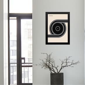 Quadro Vintage Bauhaus Cinza - Disco 24X18Cm
