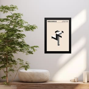 Quadro Bauhaus Grey Poster - Running Man 45X34Cm