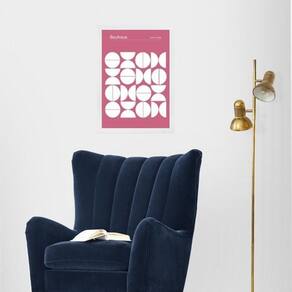 Quadro Bauhaus Pink Poster - Upset Circles 45X34Cm