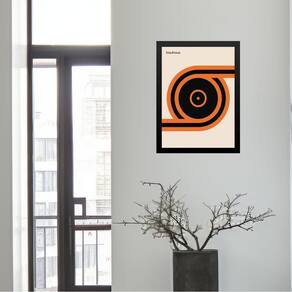 Quadro Bauhaus Vintage Laranja - Roll Disc 24X18Cm