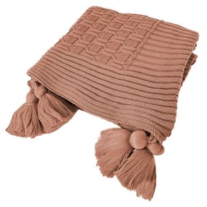 Manta Decorativa Tricot Rose Diamond C/Tassel 0,90M X 1,80M