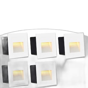 5 Balizador Led Branco Quente Embutir Parede Externo Zan08