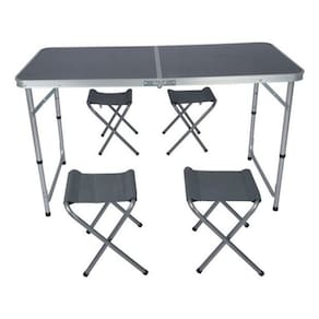 Conjunto De Mesa E Cadeiras Dobraveis Camping 4 Pessoas
