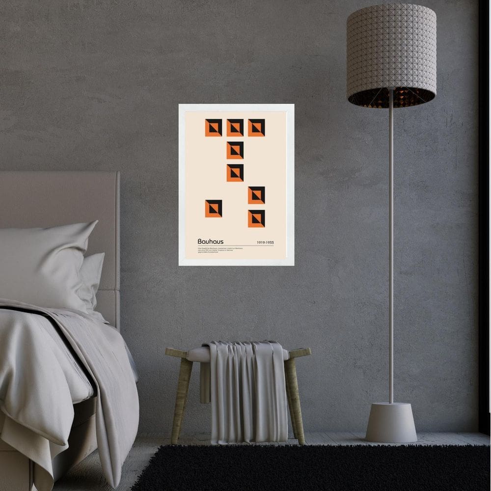 Quadro Orange Bauhaus Geometric Poster 24X18Cm