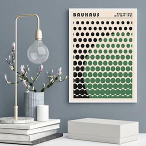 Quadro Bauhaus Green Vintage Graphic Poster 24X18Cm