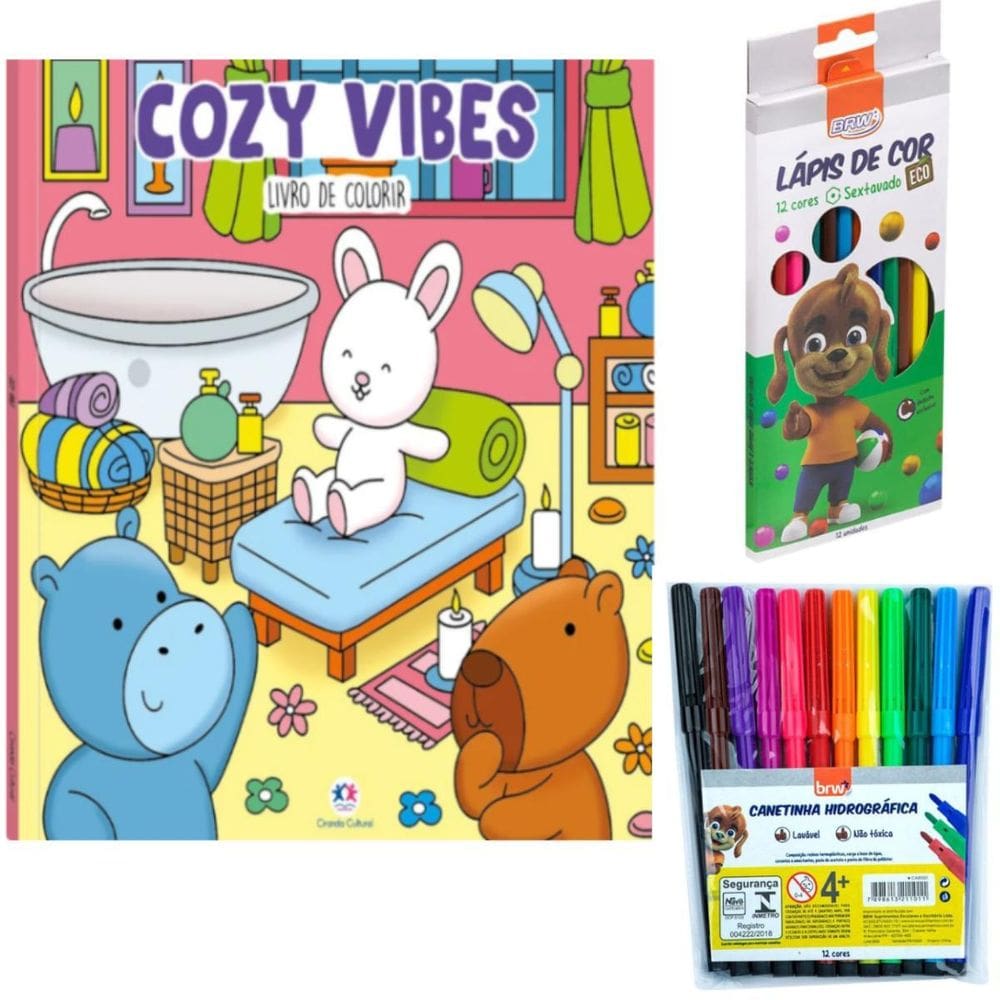 Kit Bobbie Goods Infantil - Livro, Lapis Colorir E Canetinha
