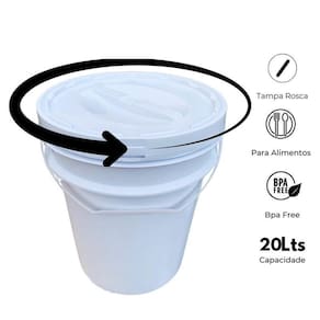 Balde Para Fazer Slime 20L Tampa De Rosquear - Kit 14 Pçs
