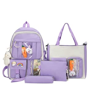Kit Mochila Escolar Passeio Feminina Com Espaço Notebook