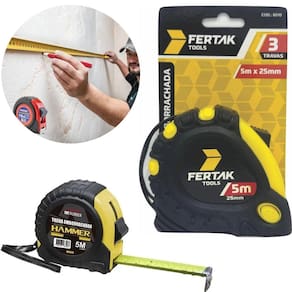 Kit 12 Trenas Profissional 5Mx25Mm Emborrachada Fertak