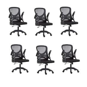 Kit com 6 Cadeira Escritório Diretor Office Columbus com Tela Mesh Preto