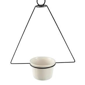 Vaso Decorativo Branco Com Suporte Para Pendurar Varanda