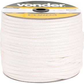 Corda Multifilamento Trançada 6,0Mm 3,0Kg 165 Metros Branca