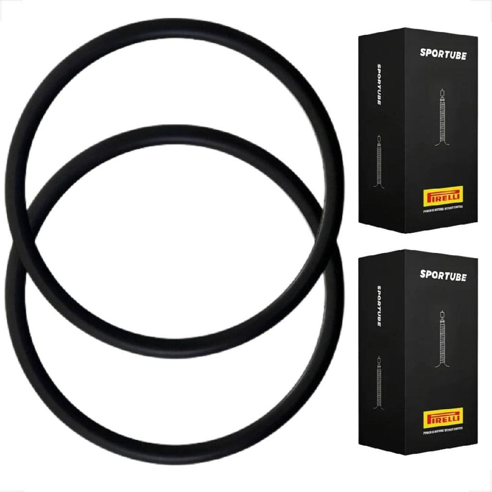 Par Aro 700 Vzan Concept 28 Furos Preto Fosco Freio A Disco + Par Camara Pirelli Aro 700 Sportube