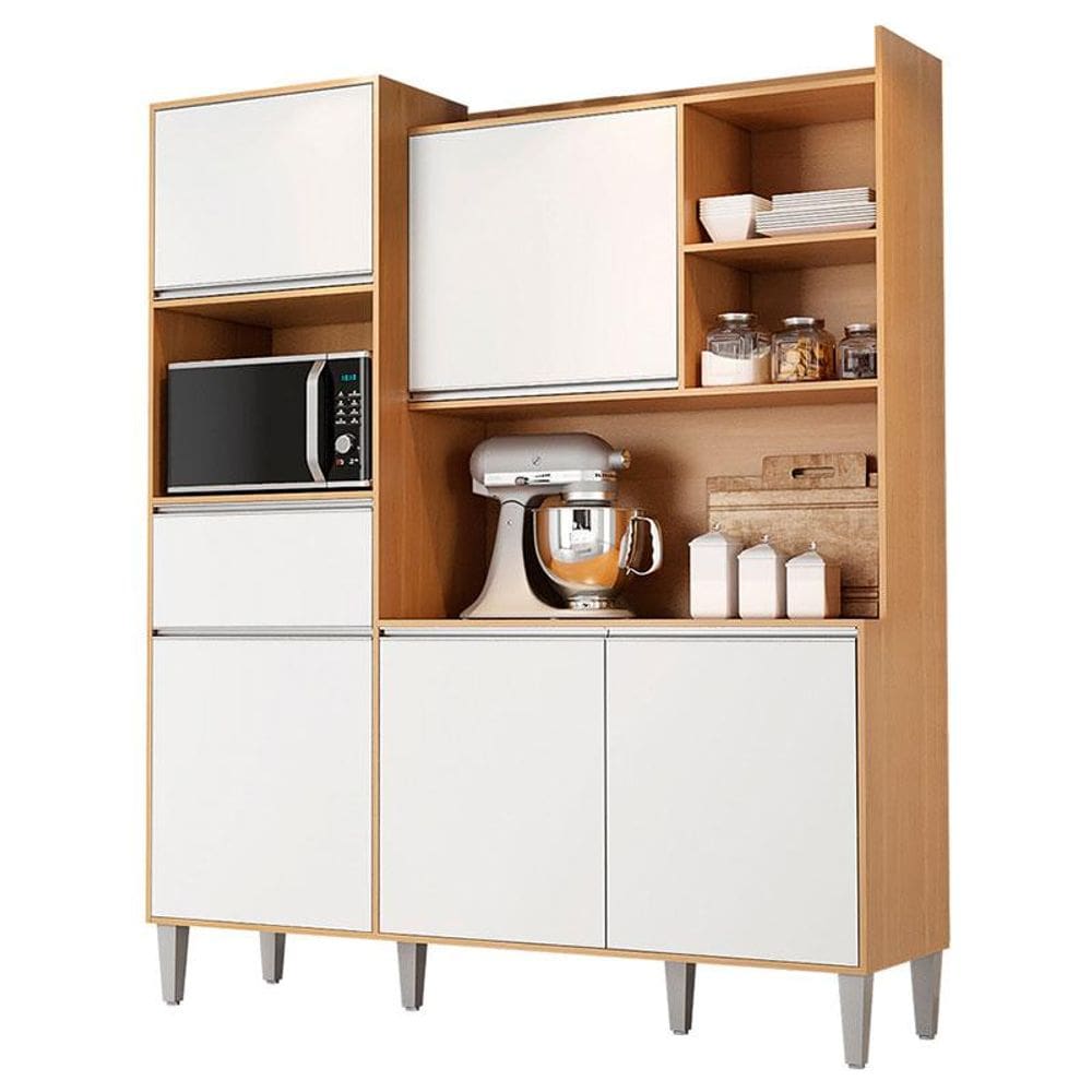 Armário para Cozinha Kit Isabel Amêndoa Branco - AJL