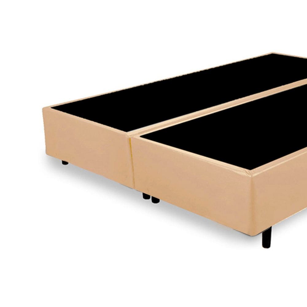 Cama Box Casal Bipartido Bege Sintetico 40x138x188 - F A Elegante