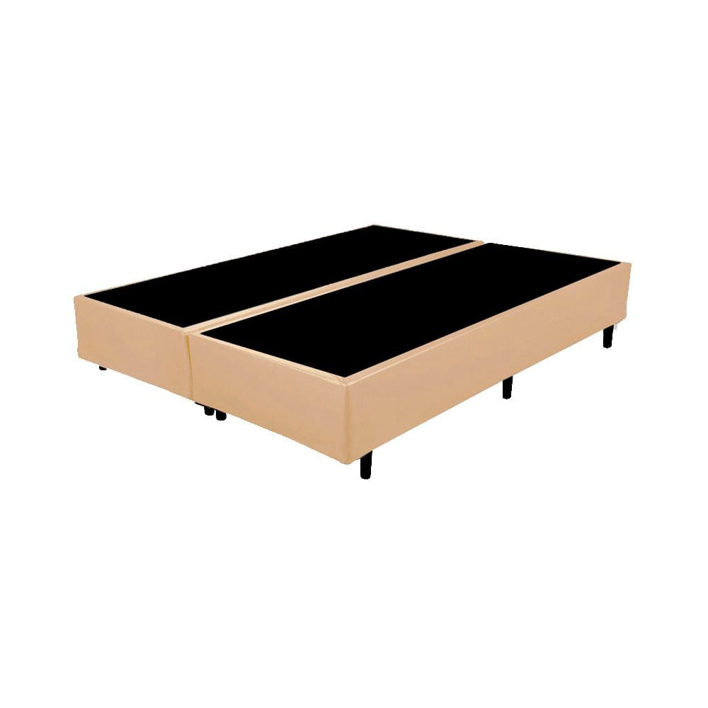 Cama Box King Bipartido Bege Sintetico 40x192x203 - F A Elegante