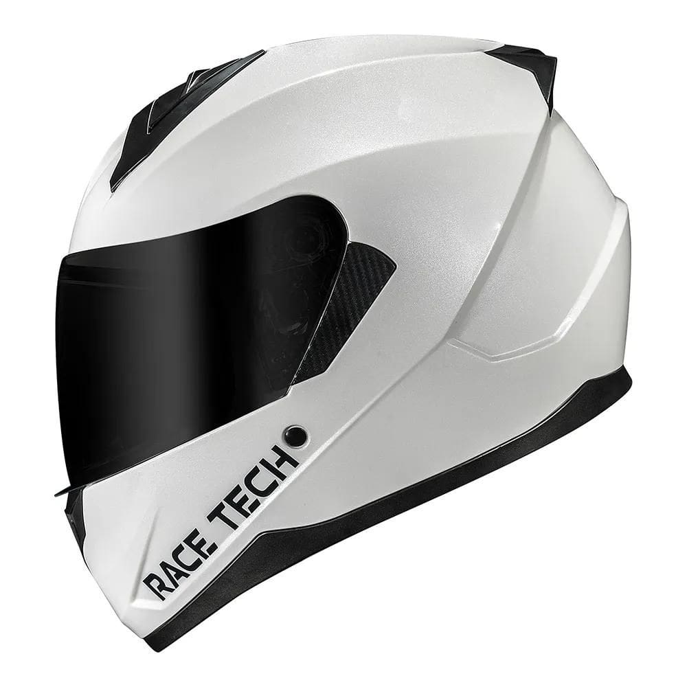 Capacete Race Tech Sector Monocolor Branco Com Viseira Fumê Extra