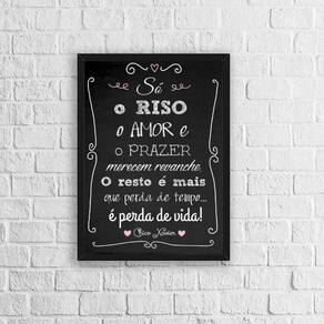 Quadro Riso Amor E Prazer Chico Xavier 33X24Cm Vidro - Preta
