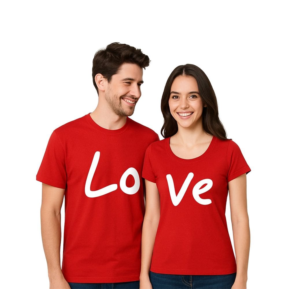 Kit Camisetas Casal Namorados Estampa Love