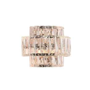 Arandela Dourada com Cristais Transparente 2G9 16cm 15687-PL