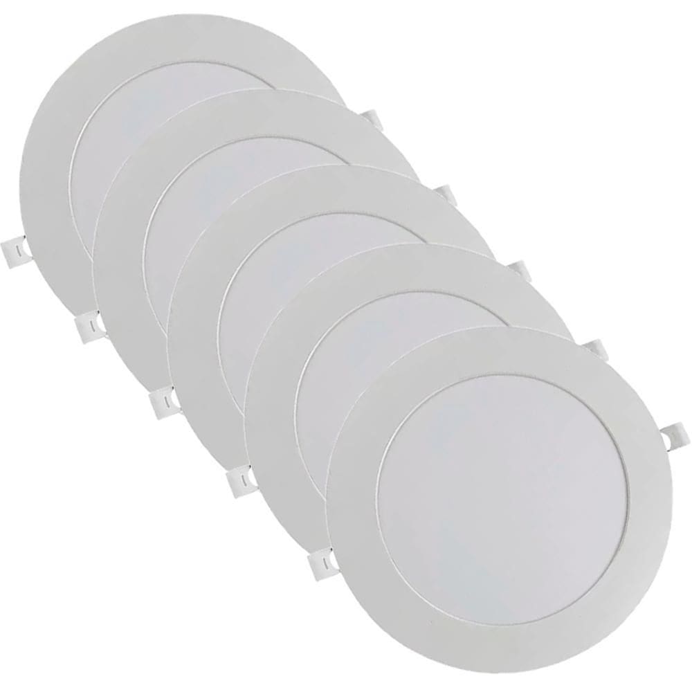 Kit 5 Luminária Plafon Led Redondo Embutir 18W 6500K - Noll
