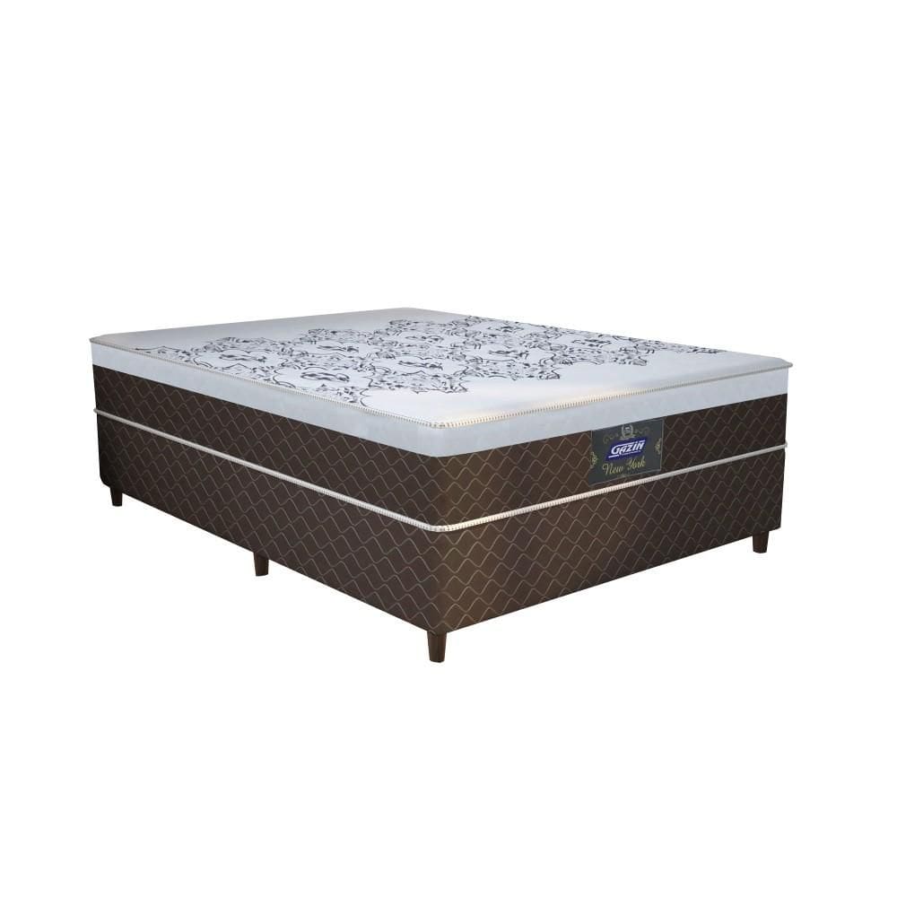 Colchão Box Casal Molas Ensacadas Espuma D28 Gazin New York 138x188x53cm Marrom/Branco