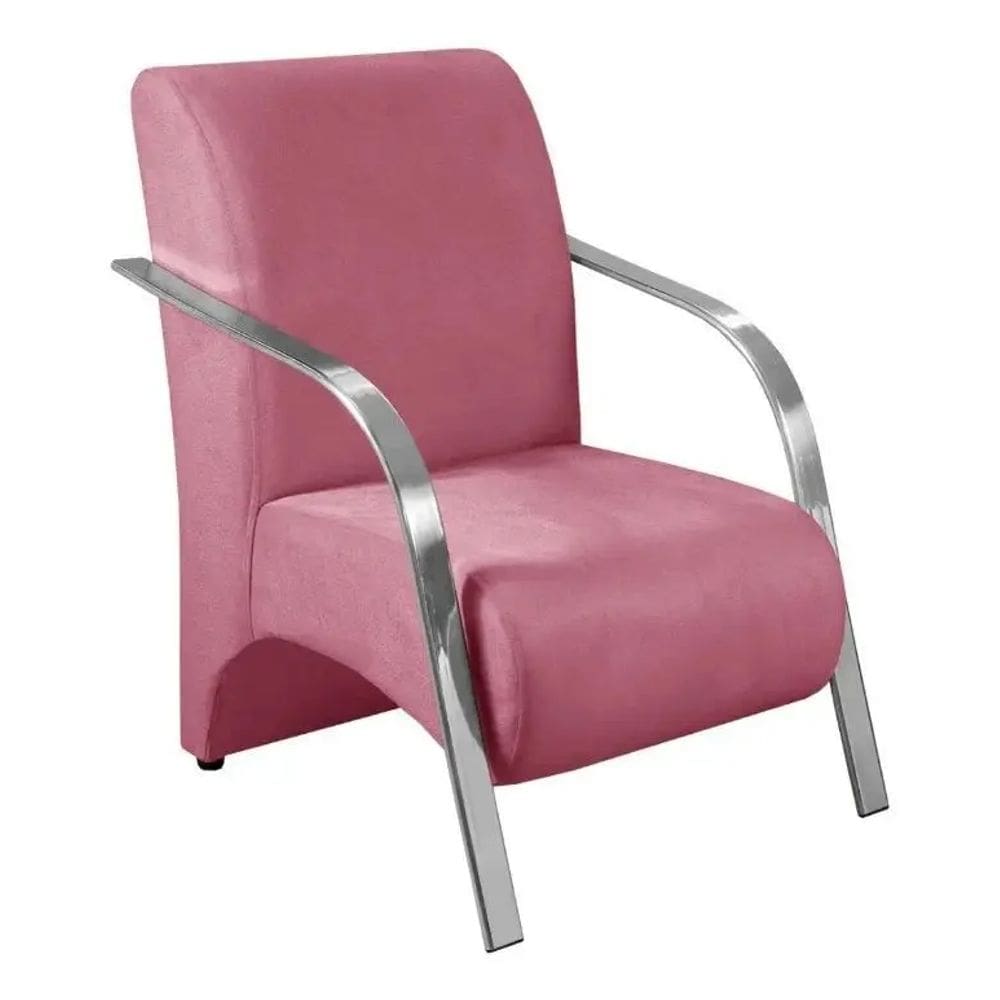 Poltrona Rosa Suede Venus Premium - F A Elegante