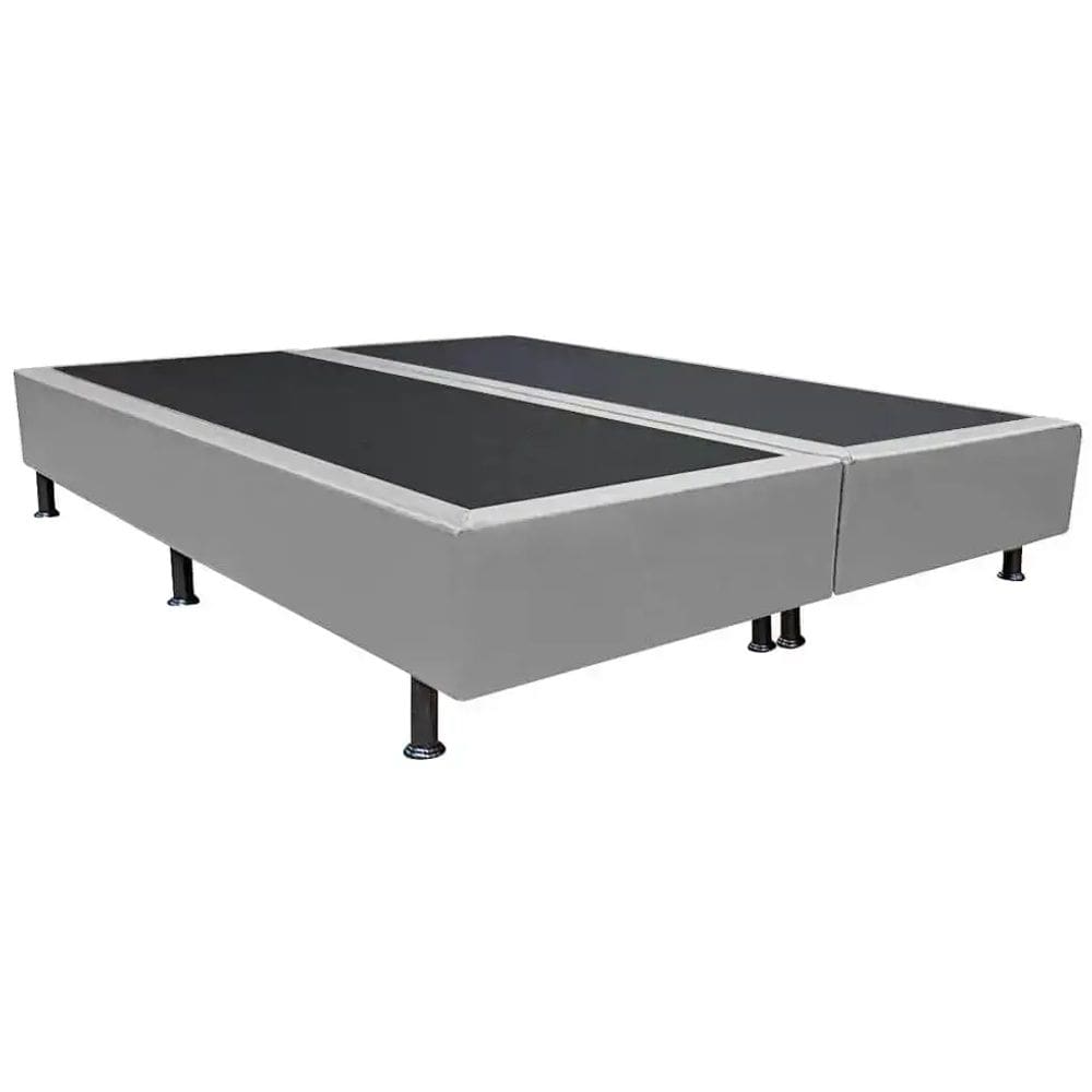 Base Box Bipartida Casal Universal em Corino 37x188x138 Cor Cinza