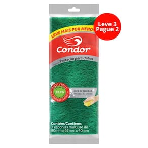 Esponja Multiuso Protege Unhas Condor 3 Unidades - Leve 3 Pague 2