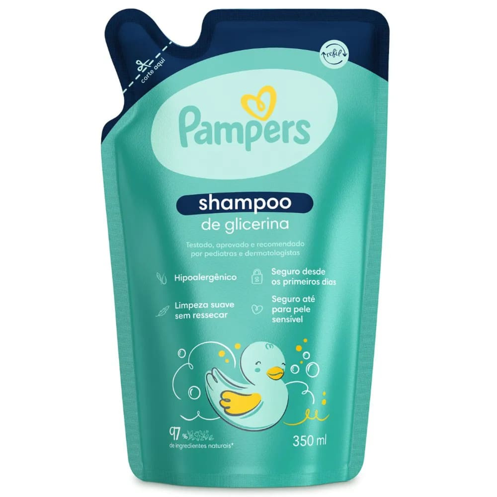 Shampoo de Glicerina Pampers Refil 350ml