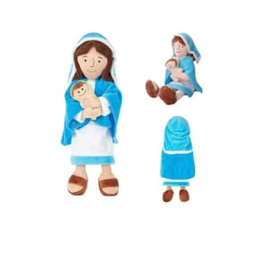 Boneca De Pelúcia Virgem Maria Mãe De Jesus Almofada 30Cm