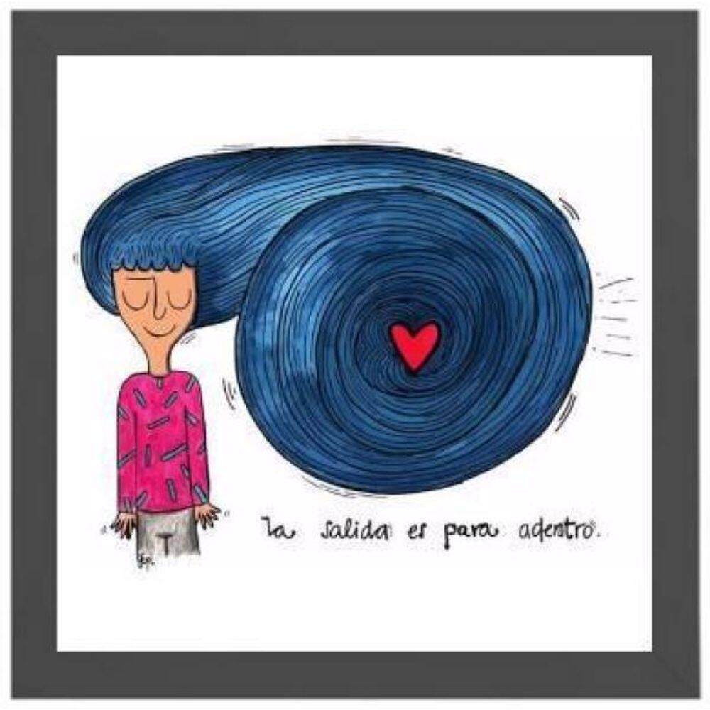 Quadro La Salida Es Para Adentro 20X20Cm