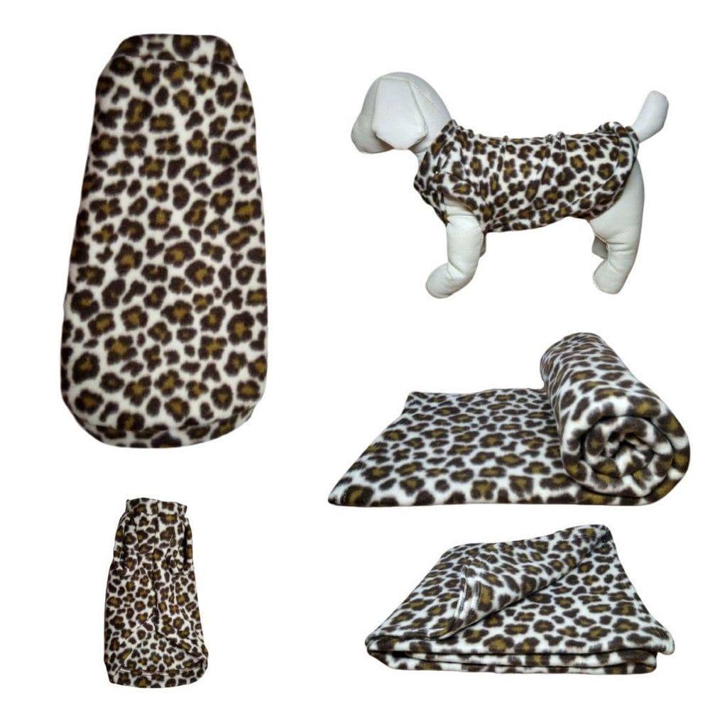 Kit Roupa E Manta Soft Para Cães - Onça Pp