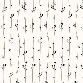 Papel De Parede Linhas Com Folhas Pretas Adesivo Sala Quarto